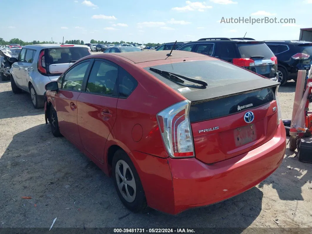 2013 Toyota Prius Two Красный vin: JTDKN3DU9D5586988