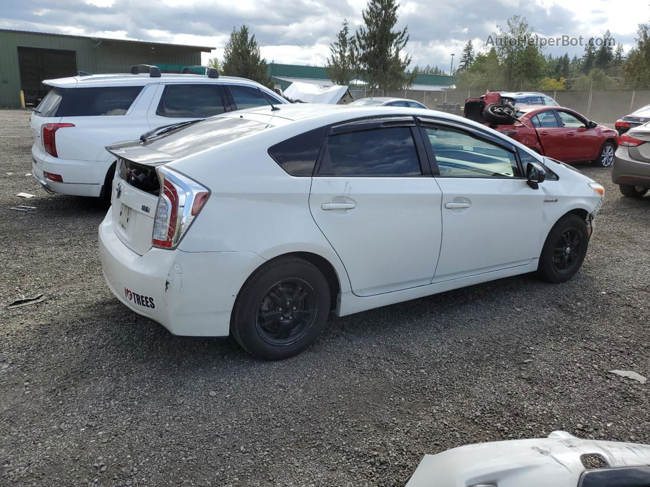 2014 Toyota Prius  White vin: JTDKN3DU9E0367950