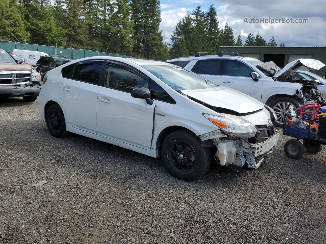 2014 Toyota Prius  White vin: JTDKN3DU9E0367950