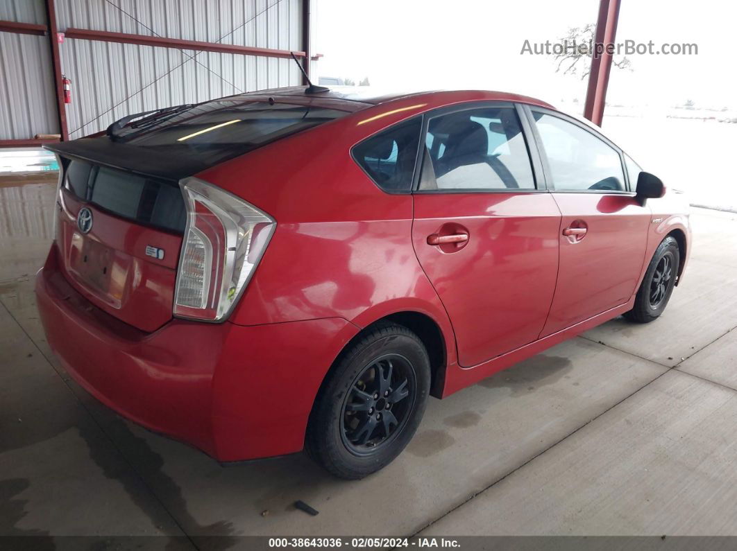 2012 Toyota Prius Three Красный vin: JTDKN3DUXC1521783