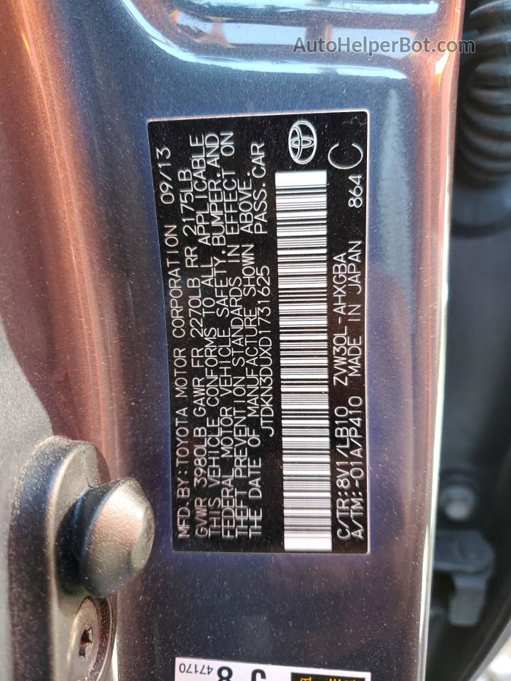 2013 Toyota Prius  Charcoal vin: JTDKN3DUXD1731625