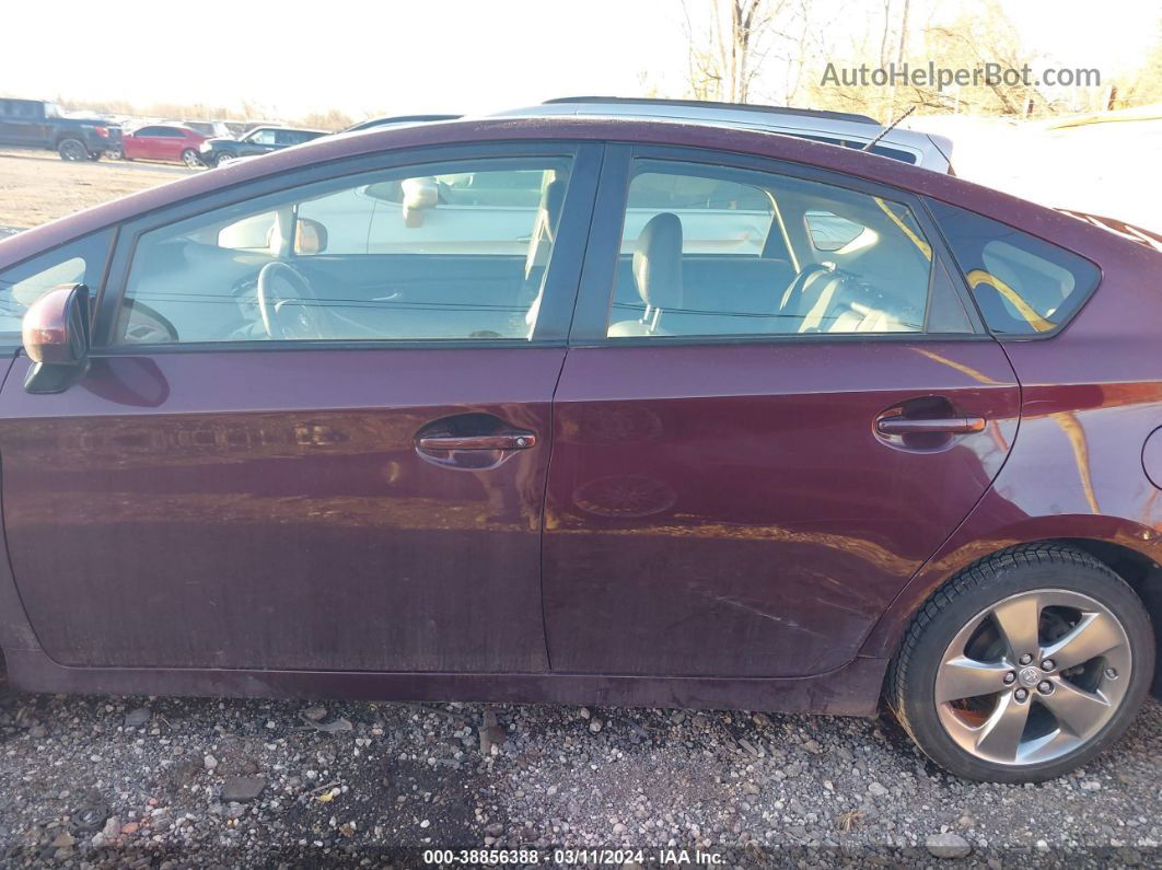 2013 Toyota Prius Three Se Бордовый vin: JTDKN3DUXD5588197