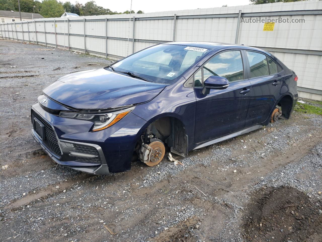 2020 Toyota Corolla Se Синий vin: JTDP4RCE4LJ020958