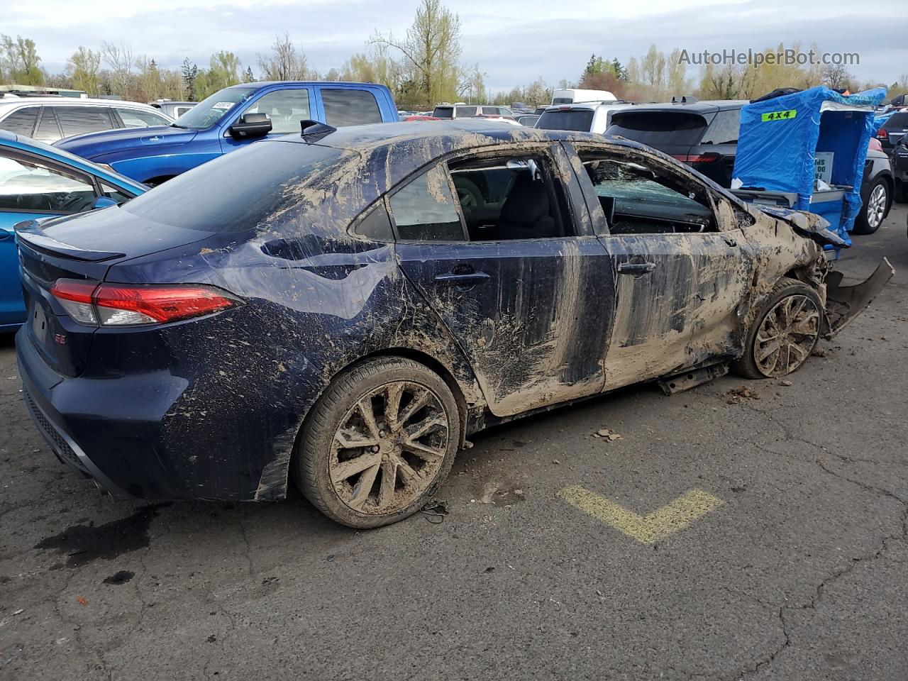 2020 Toyota Corolla Se Blue vin: JTDP4RCE8LJ047922