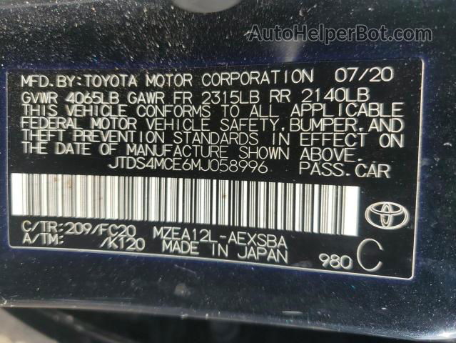 2021 Toyota Corolla Se Black vin: JTDS4MCE6MJ058996