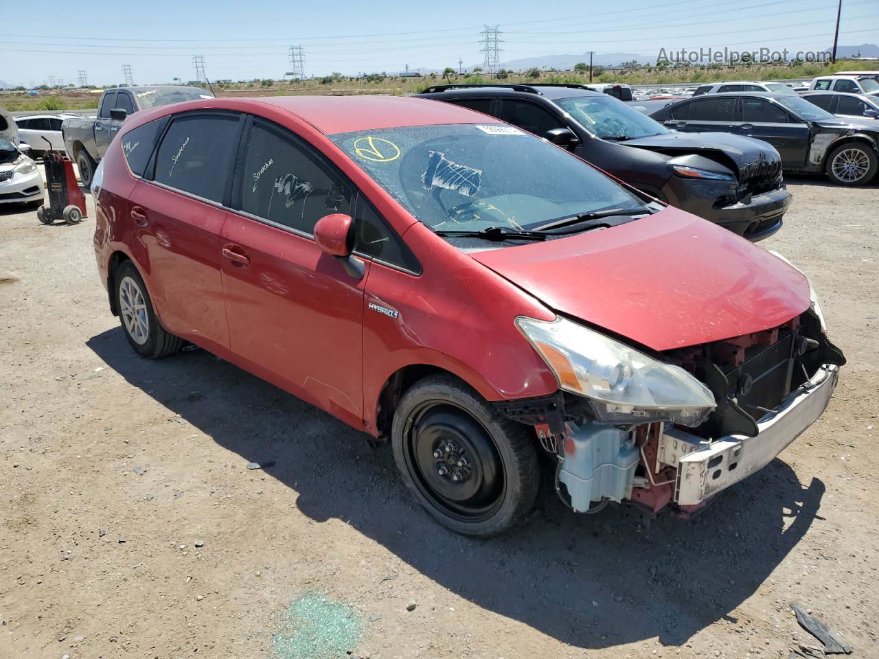 2014 Toyota Prius V  Red vin: JTDZN3EU1E3295962