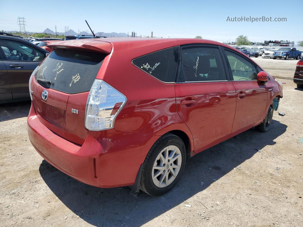 2014 Toyota Prius V  Red vin: JTDZN3EU1E3295962