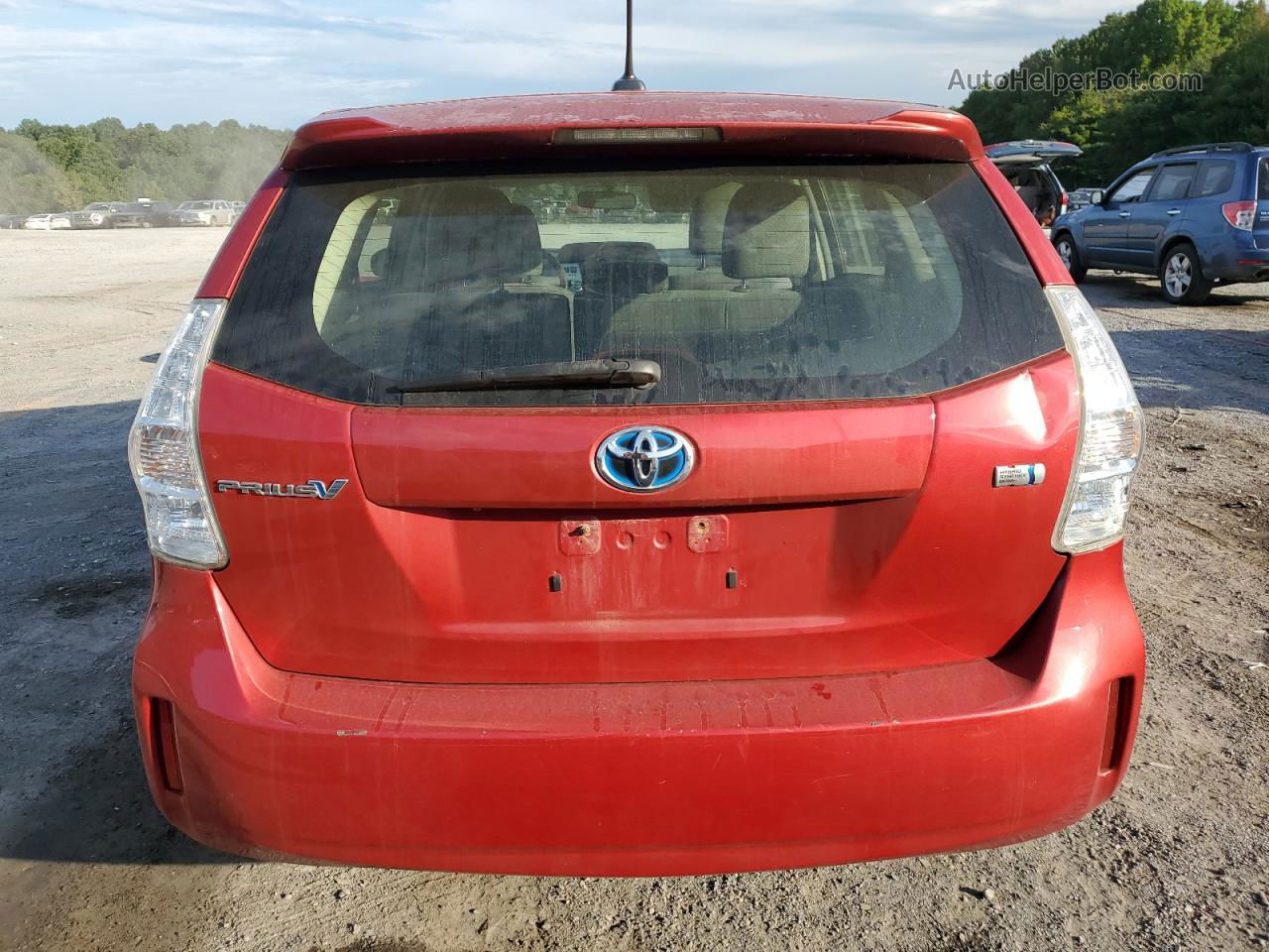 2012 Toyota Prius V  Красный vin: JTDZN3EU2C3093905