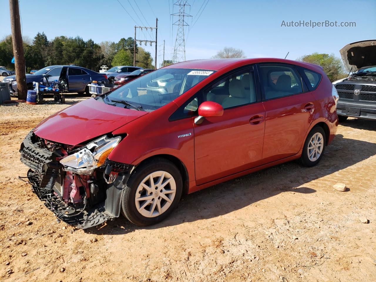 2013 Toyota Prius V  Красный vin: JTDZN3EU2D3254447