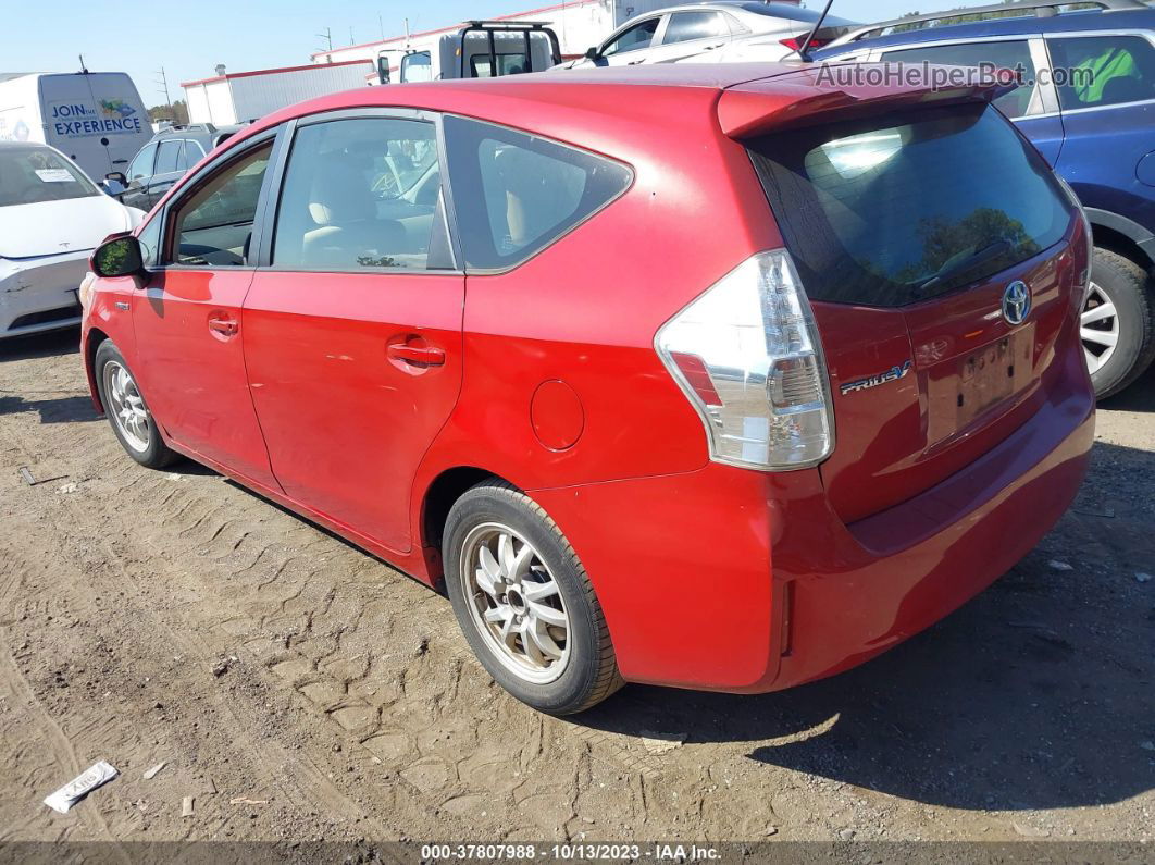 2012 Toyota Prius V Five/three/two Red vin: JTDZN3EU5C3038283