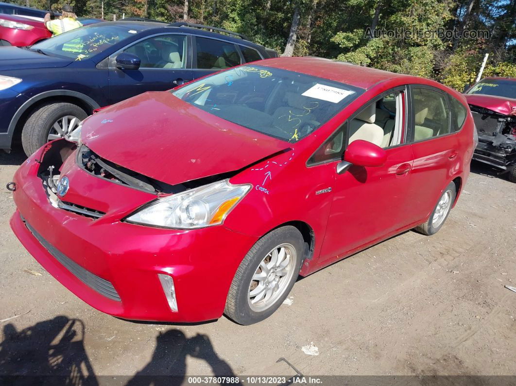 2012 Toyota Prius V Five/three/two Red vin: JTDZN3EU5C3038283