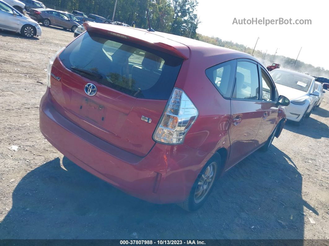 2012 Toyota Prius V Five/three/two Red vin: JTDZN3EU5C3038283