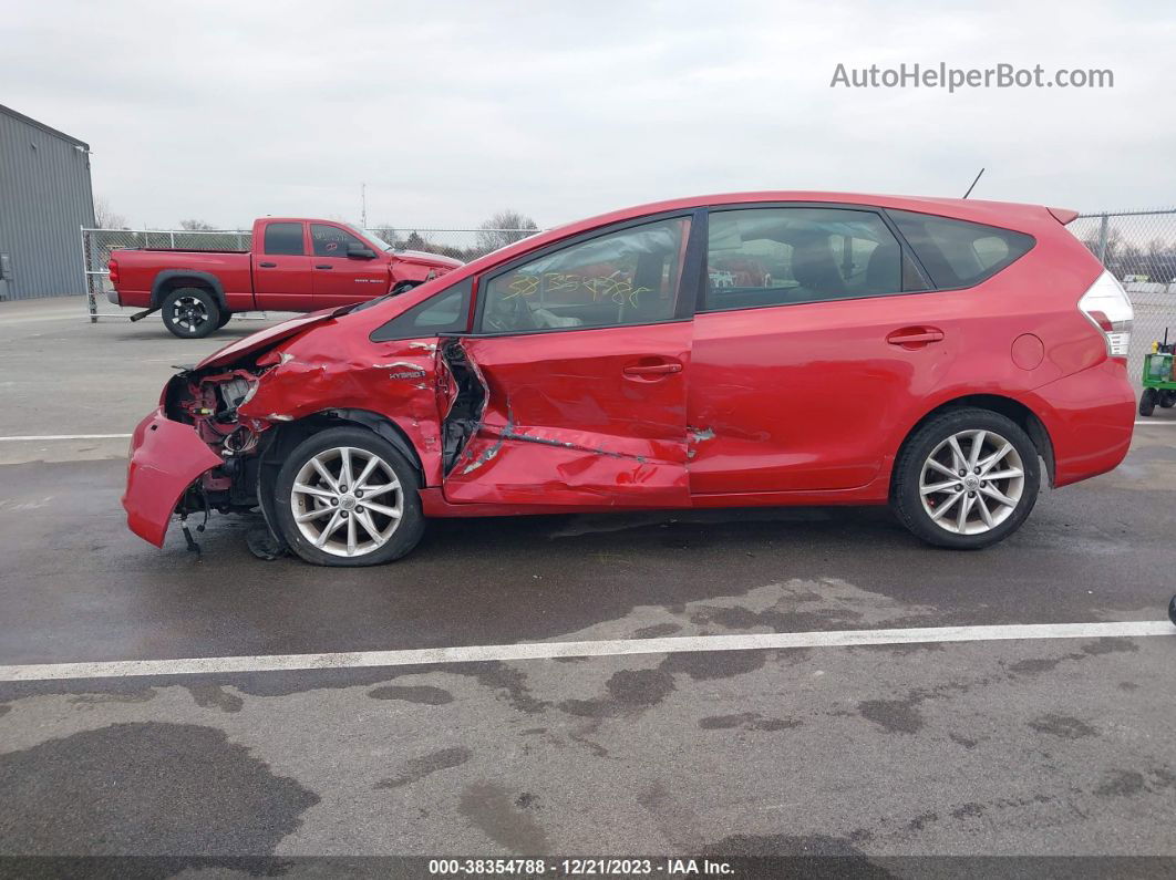 2012 Toyota Prius V Five Red vin: JTDZN3EU5C3148590