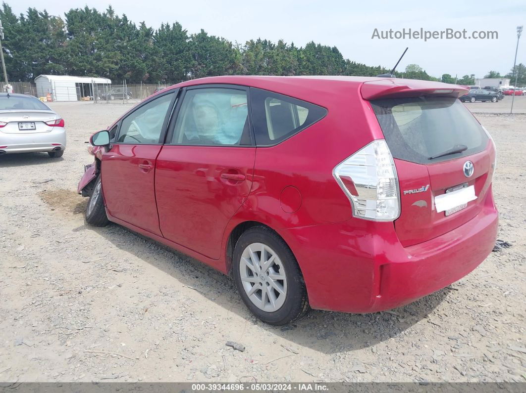 2012 Toyota Prius V Five/three/two Red vin: JTDZN3EU5C3163073