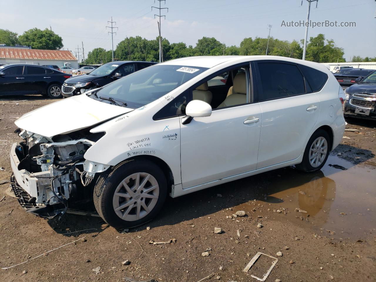 2012 Toyota Prius V  White vin: JTDZN3EU7C3012980