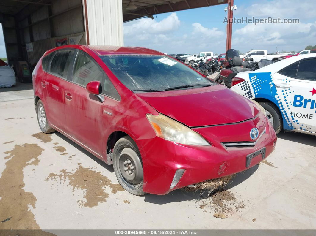 2012 Toyota Prius V Three Burgundy vin: JTDZN3EU7C3057286