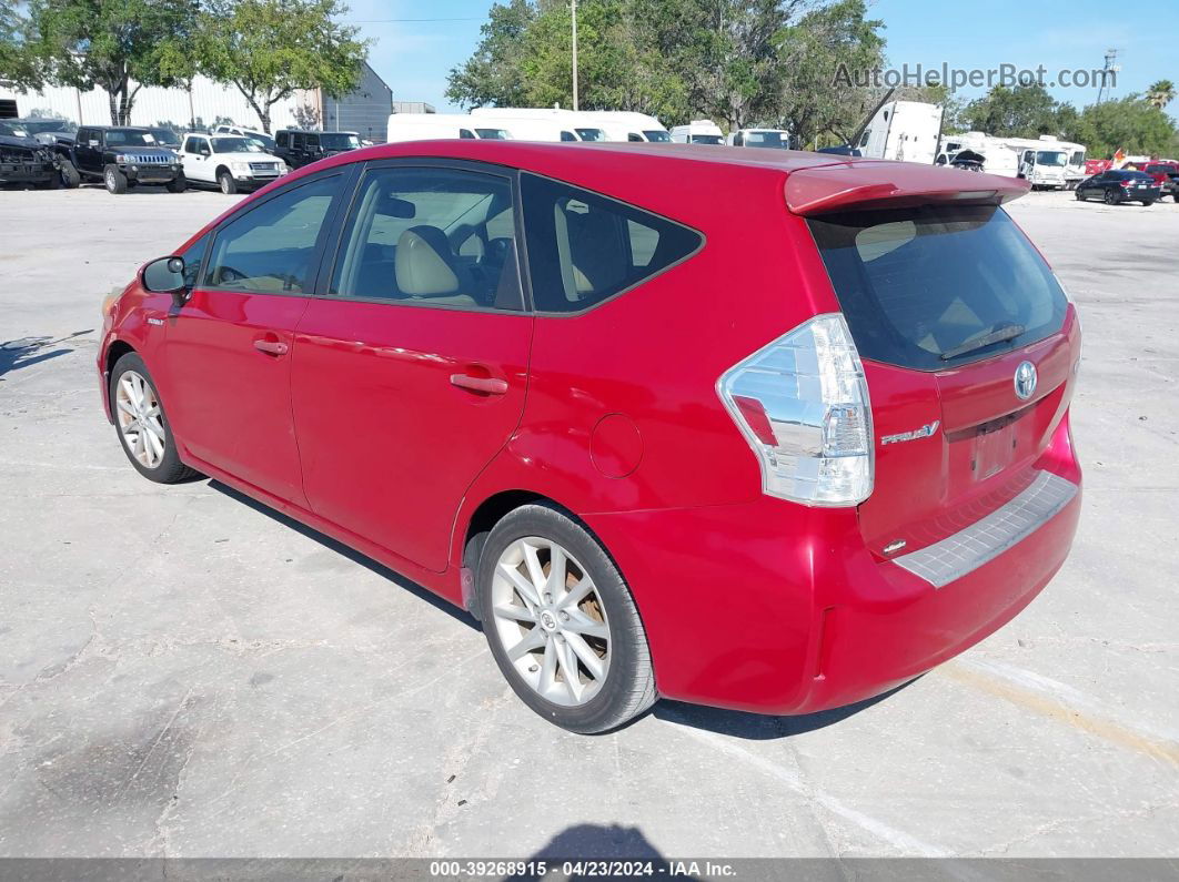 2012 Toyota Prius V Five Красный vin: JTDZN3EU7C3108107