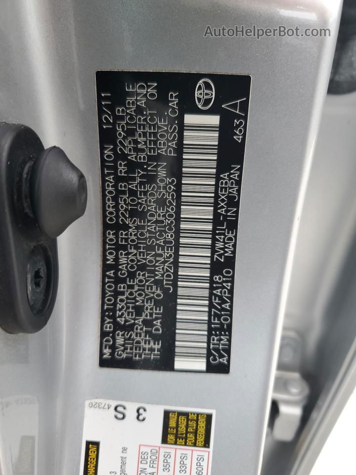 2012 Toyota Prius V  Silver vin: JTDZN3EU8C3062593