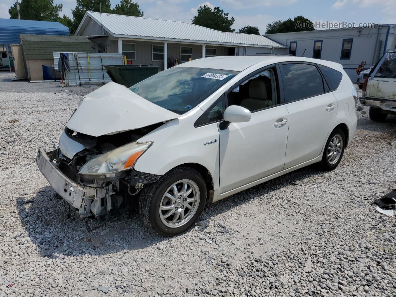 2012 Toyota Prius V  White vin: JTDZN3EU8C3151726