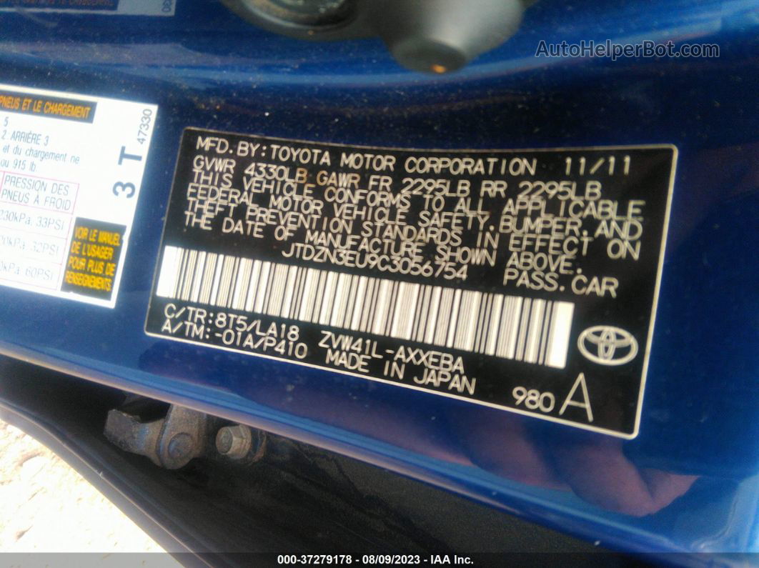 2012 Toyota Prius V Five Blue vin: JTDZN3EU9C3056754