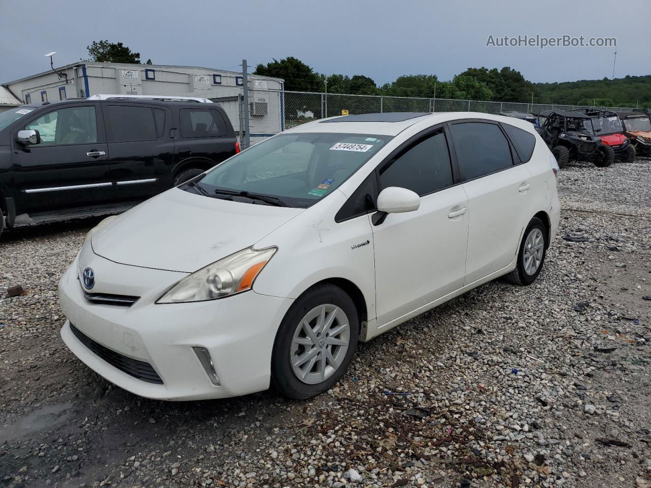 2012 Toyota Prius V  White vin: JTDZN3EU9C3090385