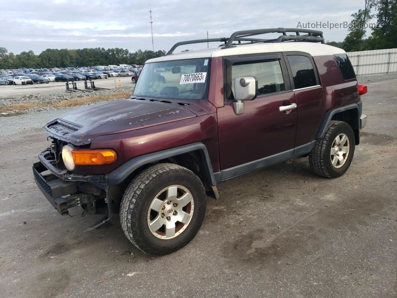 2007 Toyota Fj Cruiser  Burgundy vin: JTEBU11F270028913