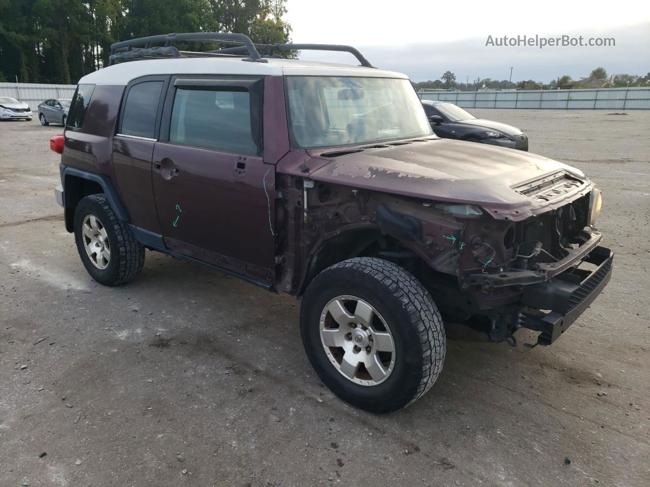 2007 Toyota Fj Cruiser  Burgundy vin: JTEBU11F270028913