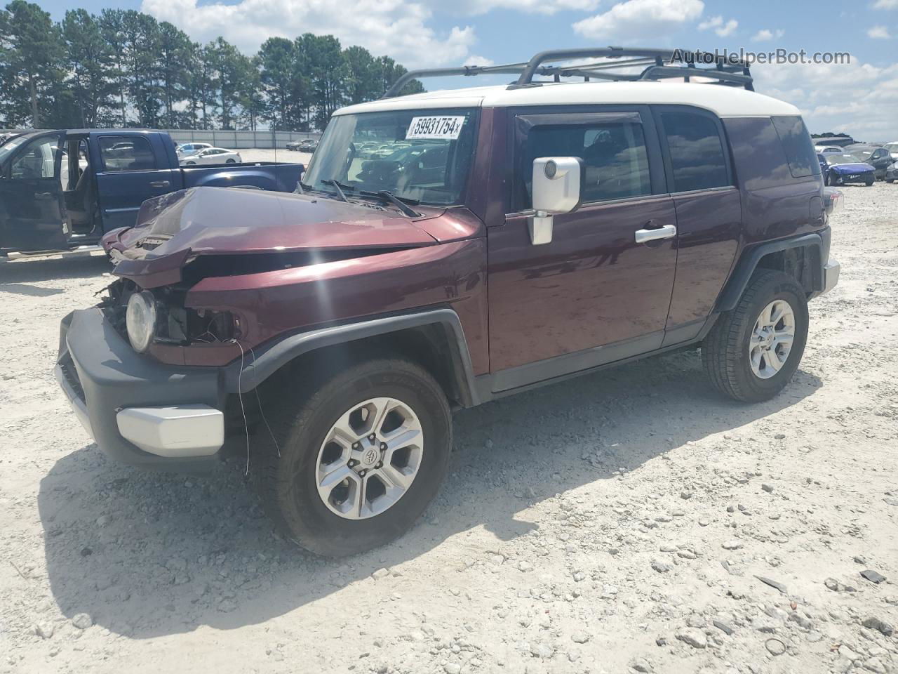 2007 Toyota Fj Cruiser  Бордовый vin: JTEBU11F270043136