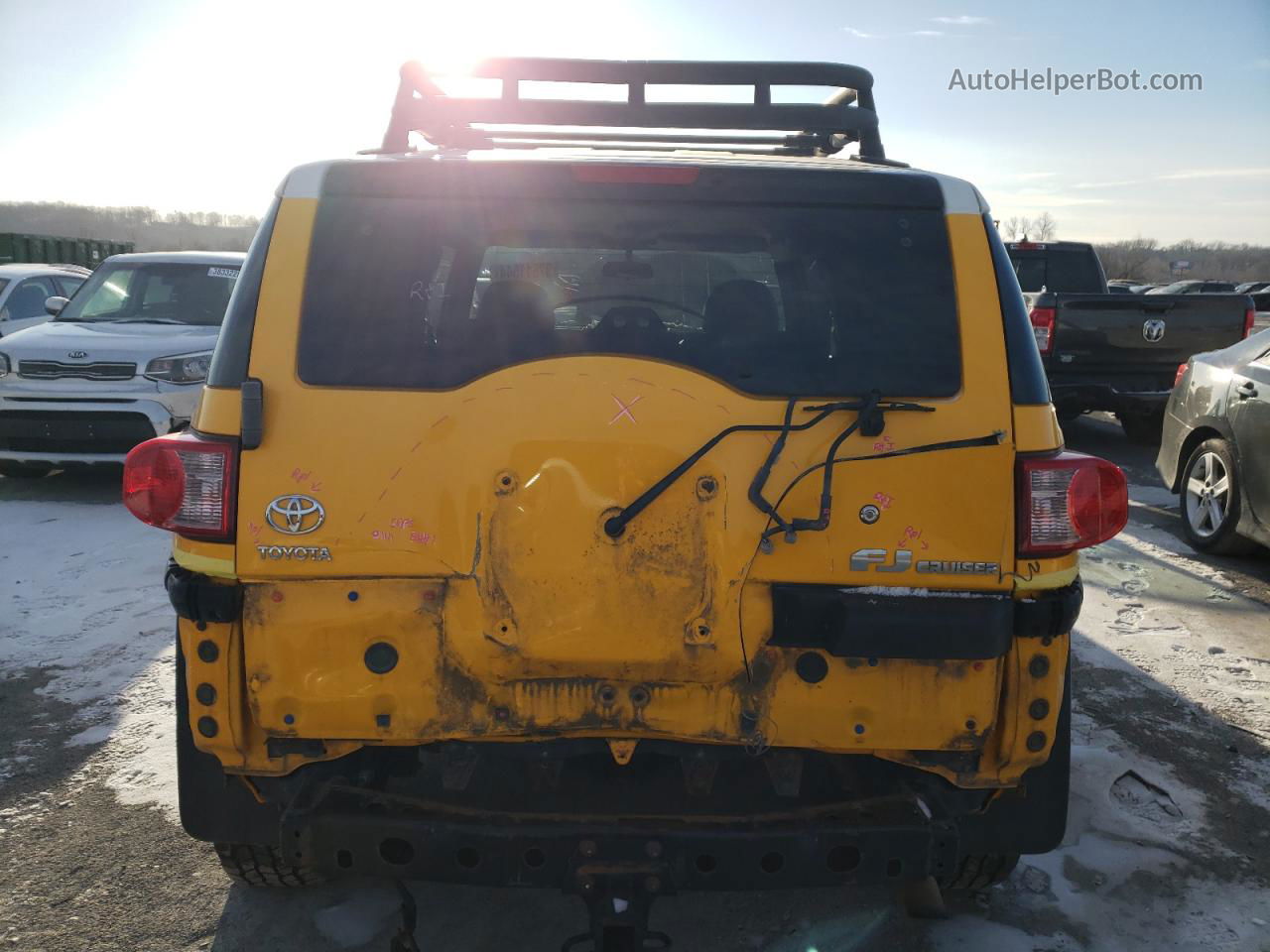 2007 Toyota Fj Cruiser  Yellow vin: JTEBU11F370043405