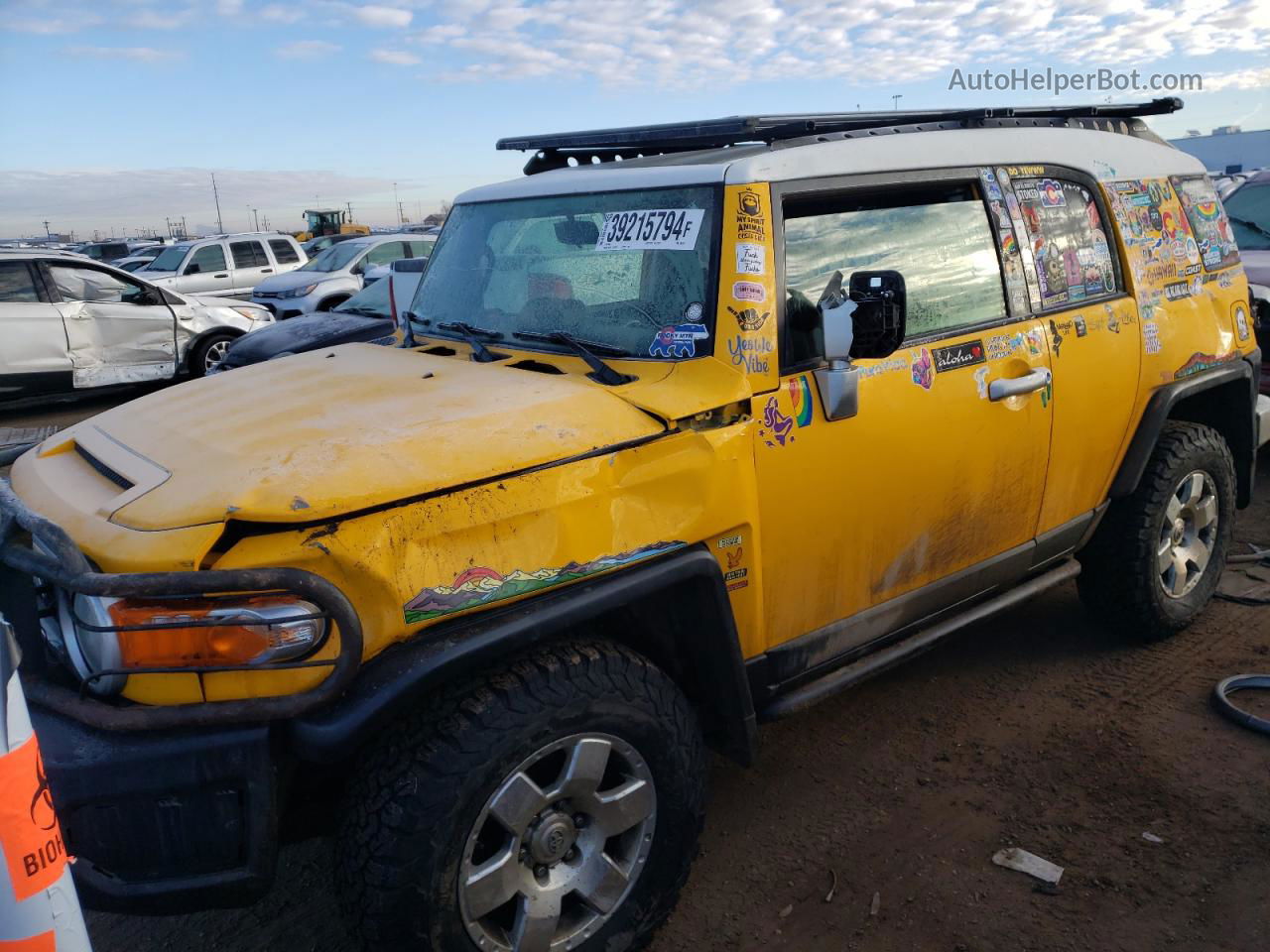 2007 Toyota Fj Cruiser  Yellow vin: JTEBU11F670055323