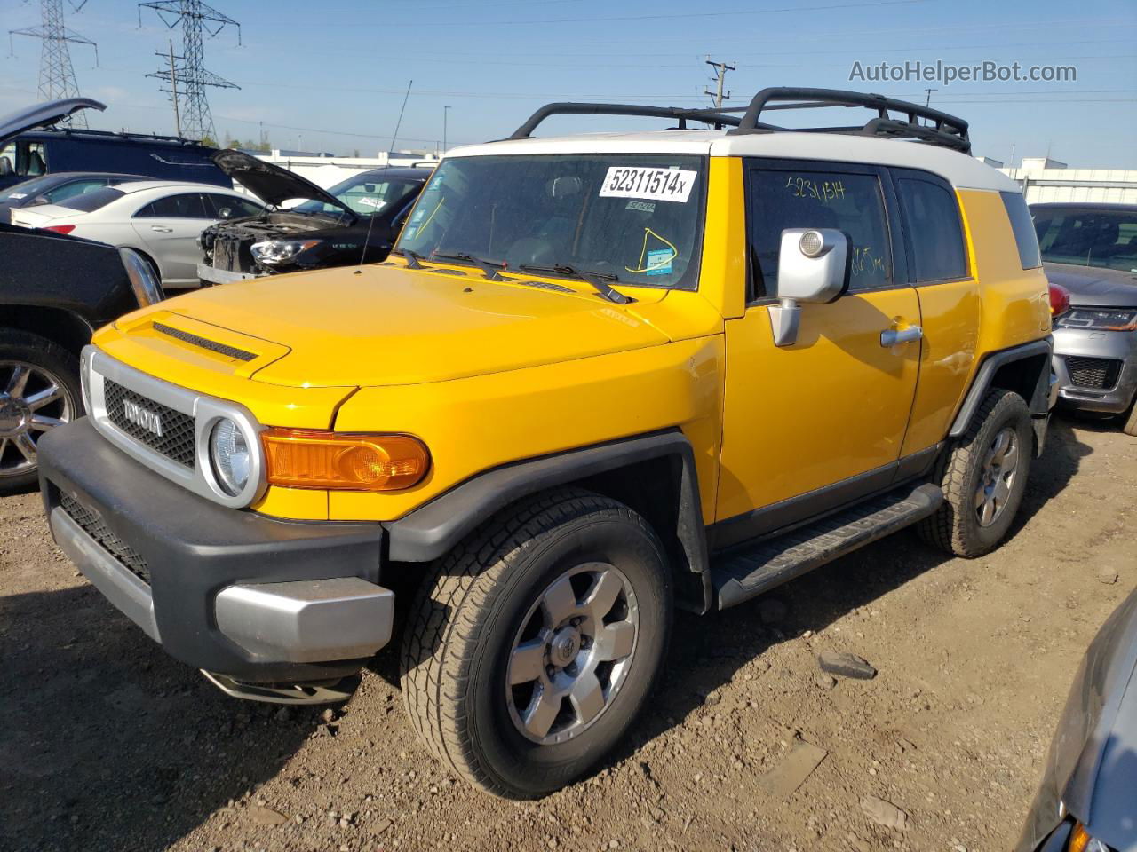 2007 Toyota Fj Cruiser  Yellow vin: JTEBU11F770043410