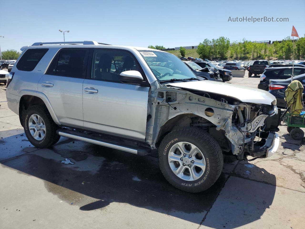 2014 Toyota 4runner Sr5 Silver vin: JTEBU5JR2E5180479