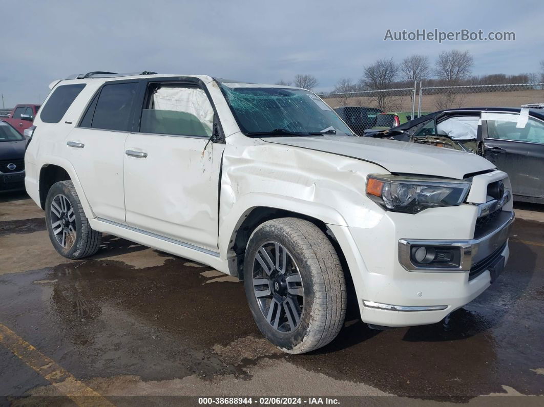 2014 Toyota 4runner Limited White vin: JTEBU5JR9E5169138