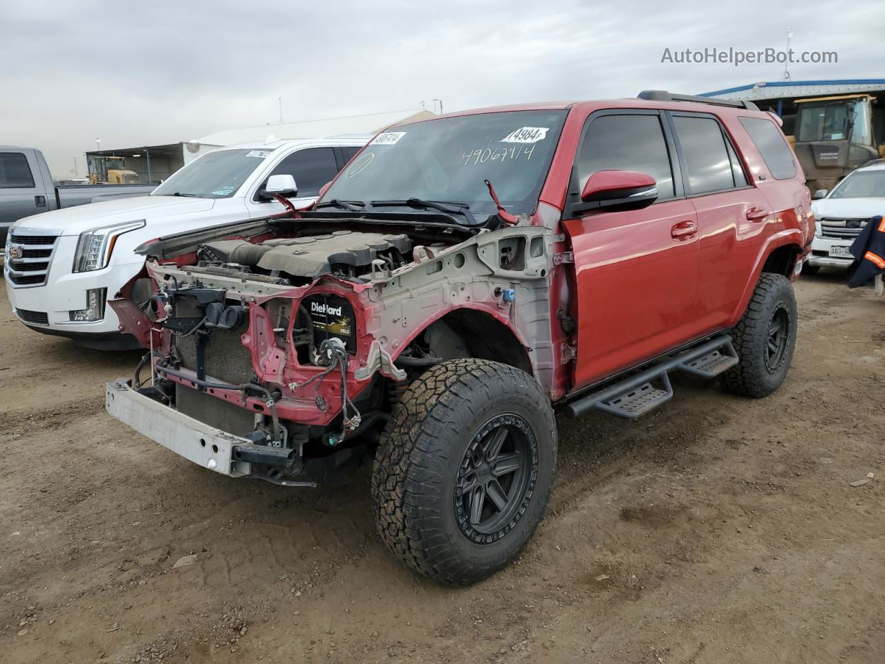 2014 Toyota 4runner Sr5 Red vin: JTEBU5JRXE5156821