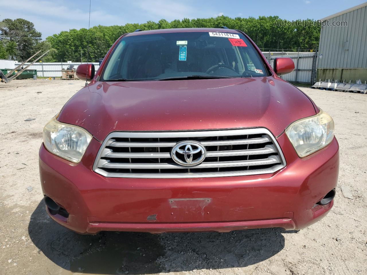 2008 Toyota Highlander  Бордовый vin: JTEDS41A282035189