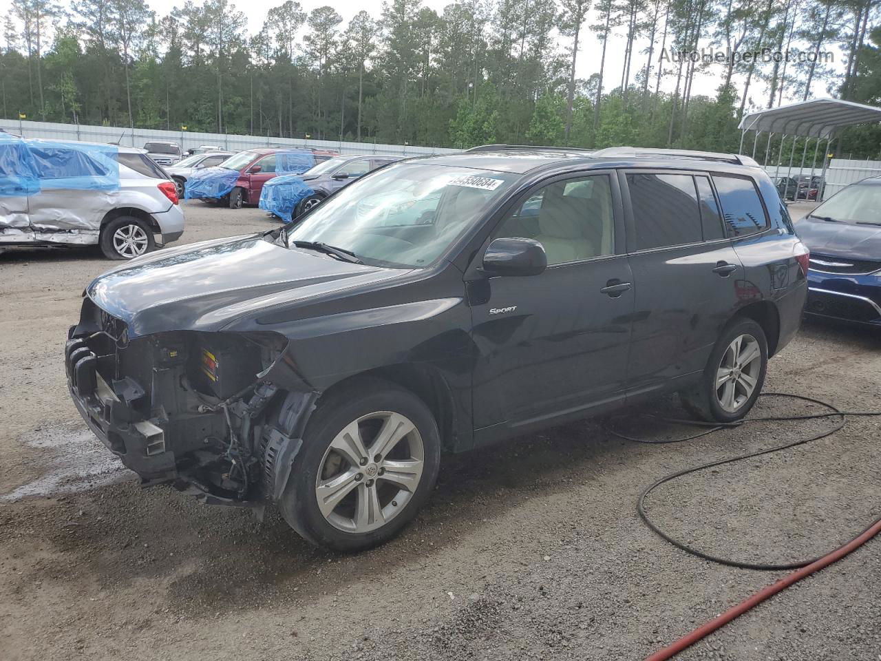 2008 Toyota Highlander Sport Black vin: JTEDS43A382040883