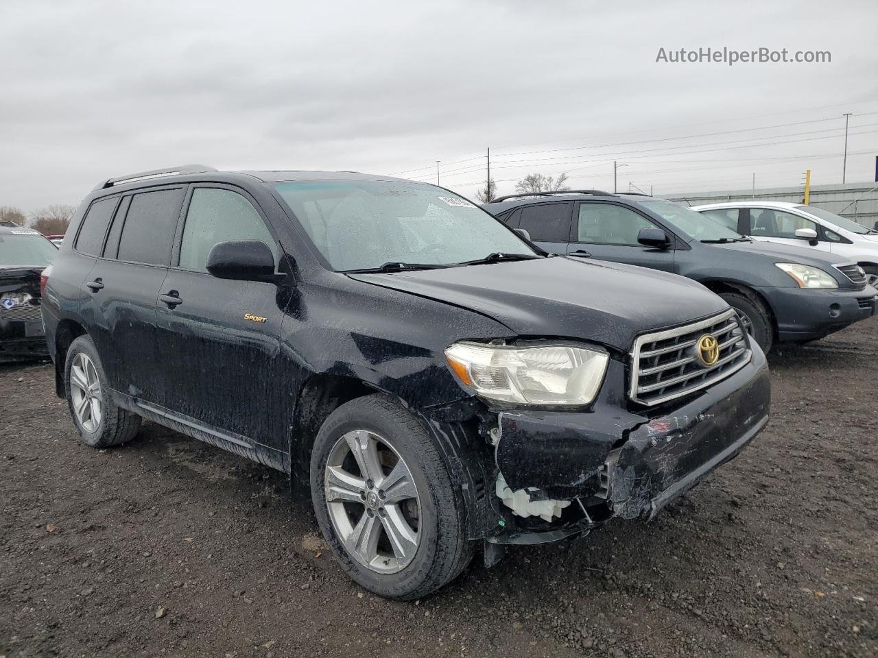 2008 Toyota Highlander Sport Black vin: JTEDS43A982020914