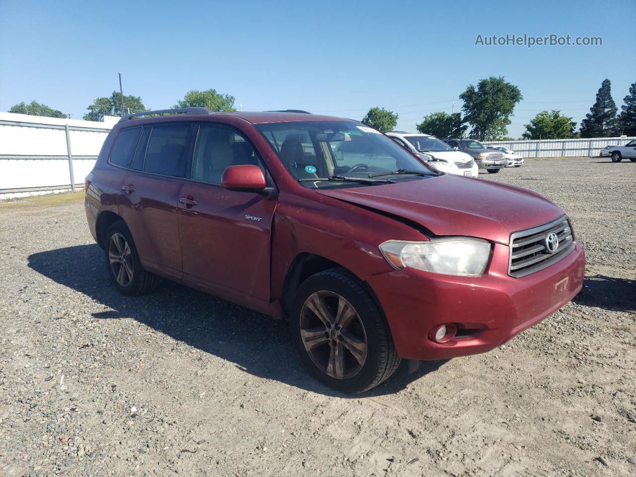 2008 Toyota Highlander Sport Red vin: JTEDS43A982053704