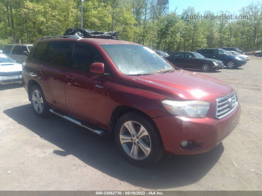 2008 Toyota Highlander Sport Темно-бордовый vin: JTEDS43AX82040363