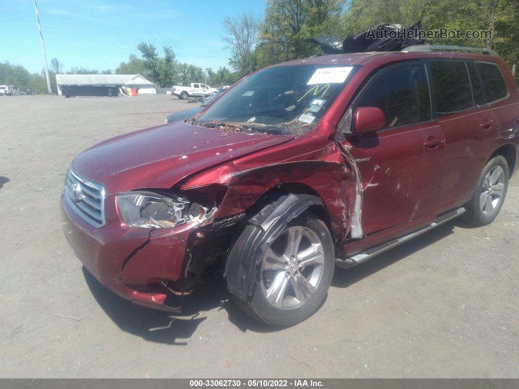 2008 Toyota Highlander Sport Maroon vin: JTEDS43AX82040363