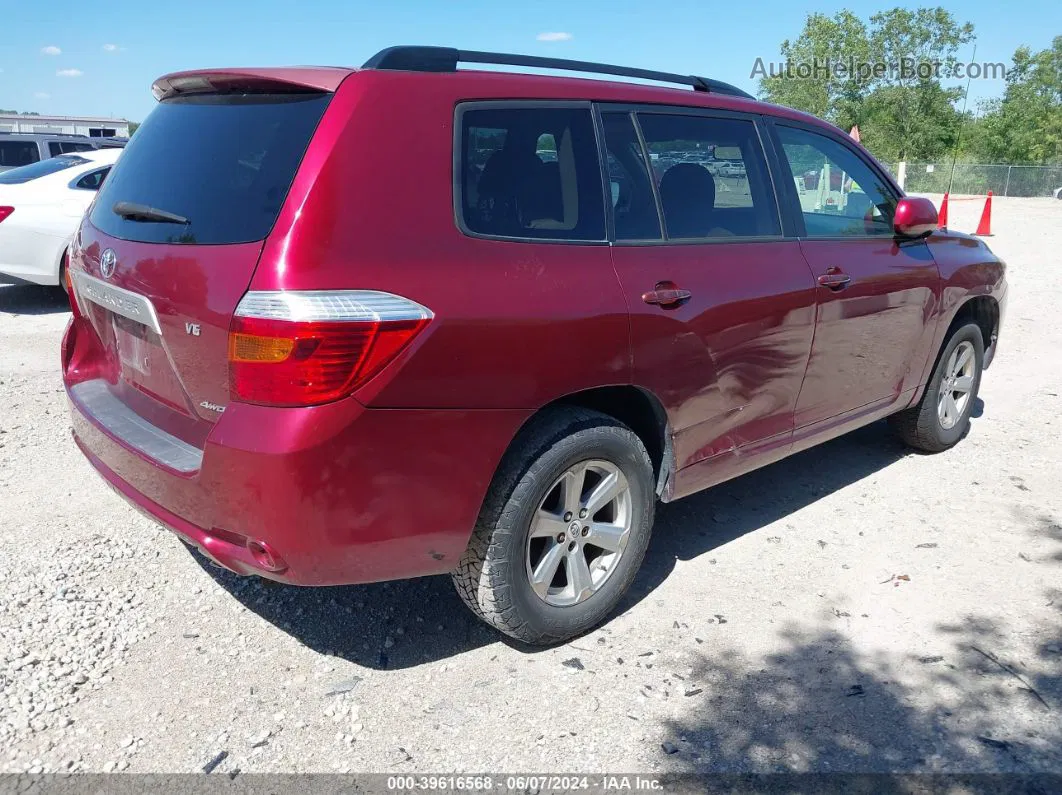 2008 Toyota Highlander   Red vin: JTEES41A582096671