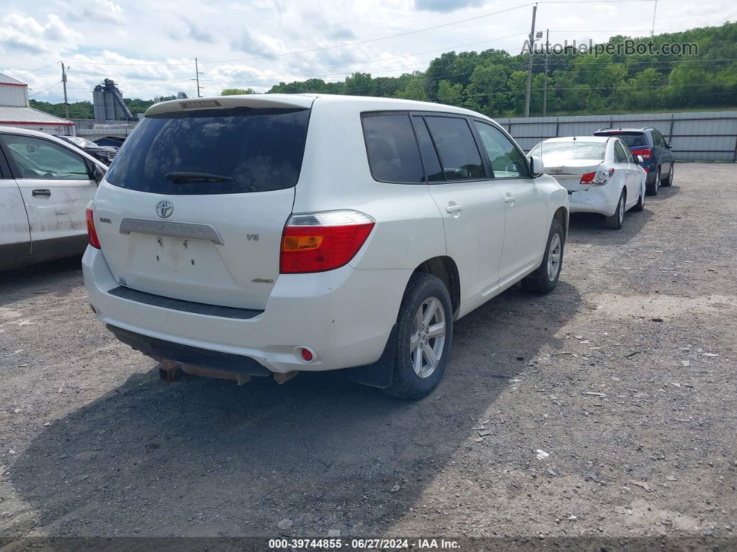 2008 Toyota Highlander   White vin: JTEES41A682048192