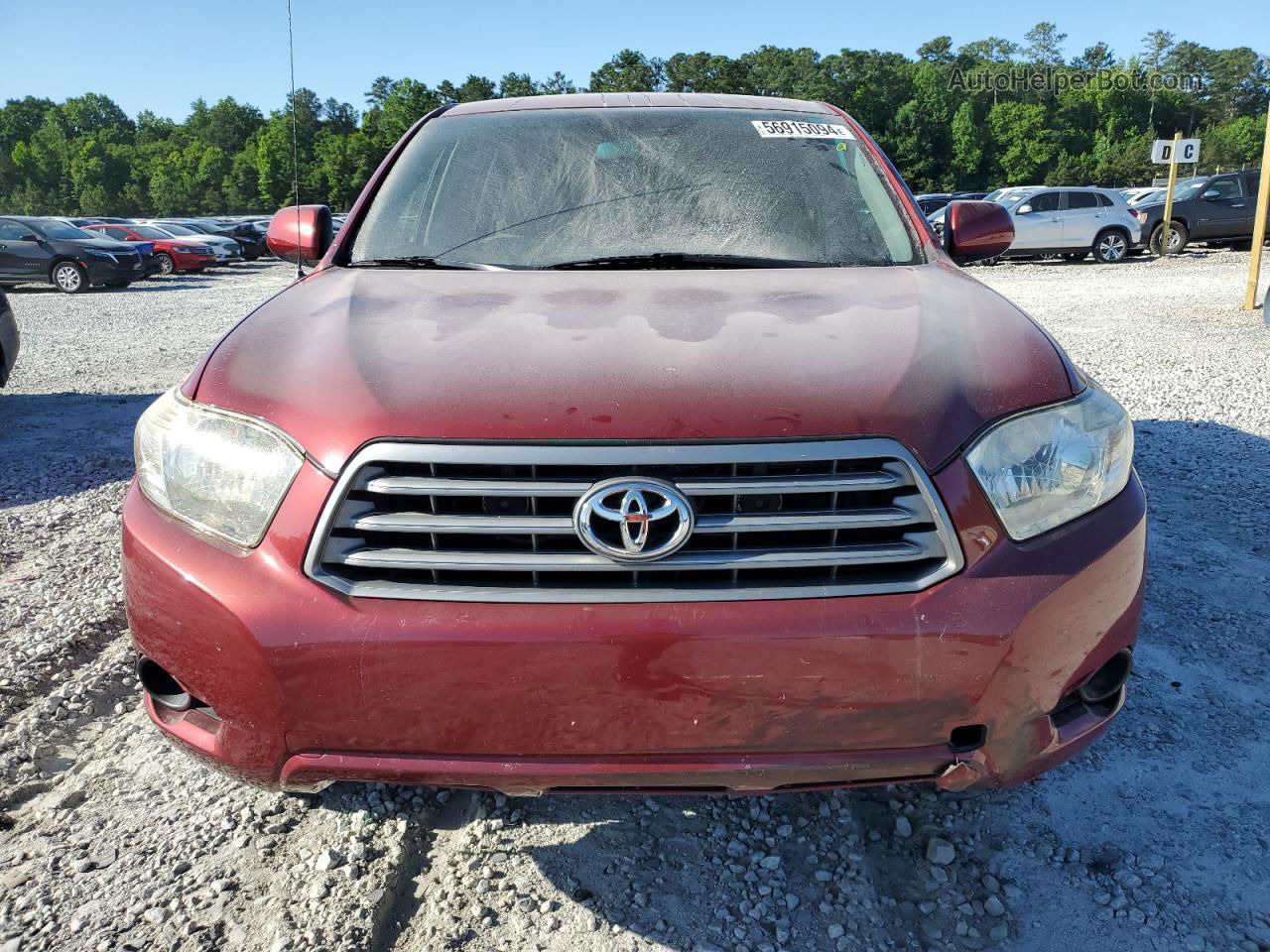 2008 Toyota Highlander  Burgundy vin: JTEES41A782039680