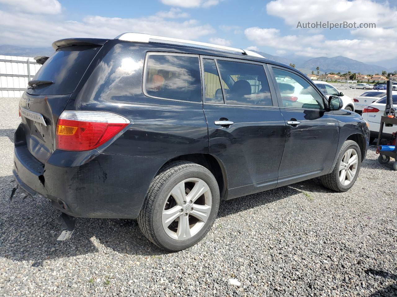 2008 Toyota Highlander Limited Black vin: JTEES42A082045528