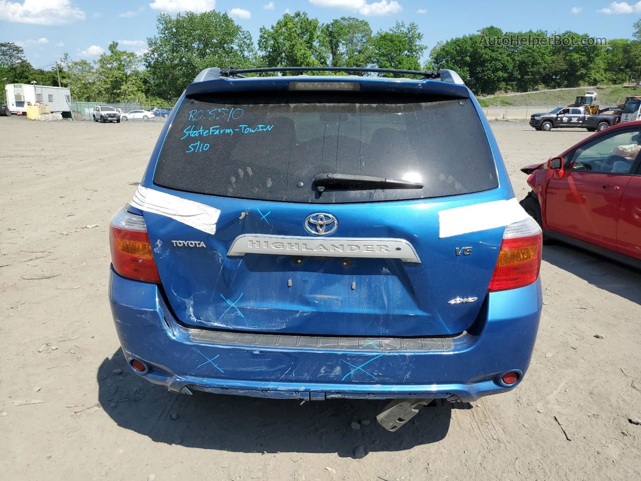 2008 Toyota Highlander Limited Blue vin: JTEES42A082103329