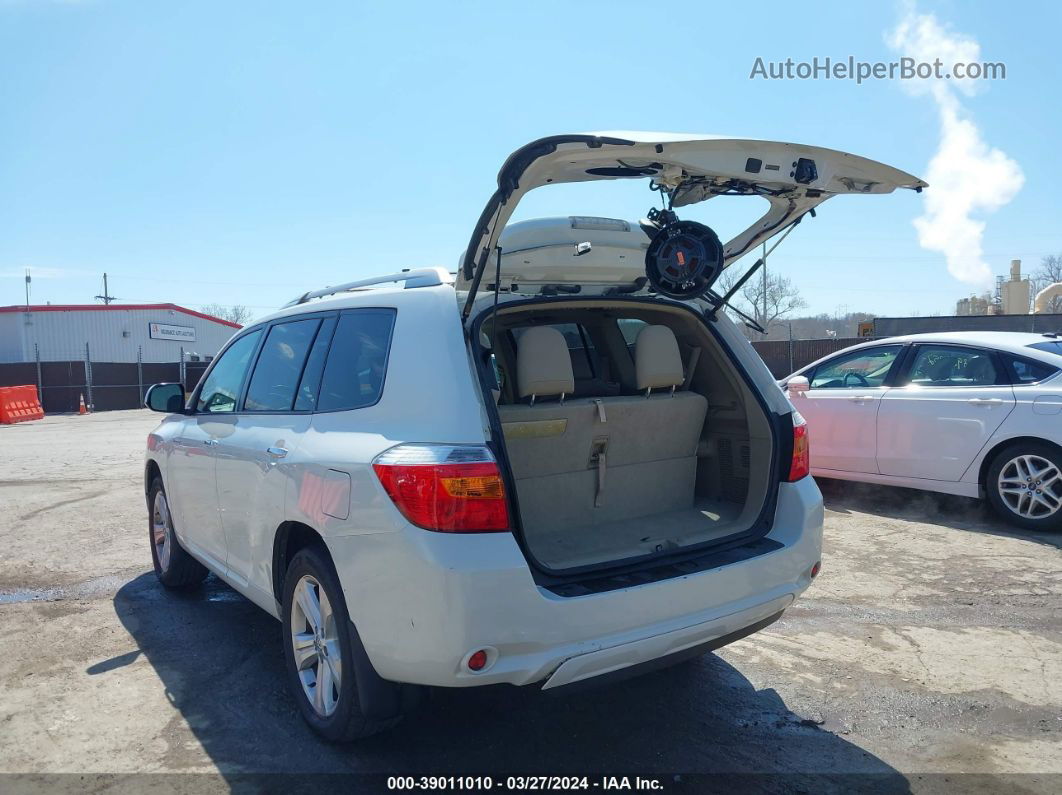 2008 Toyota Highlander Limited White vin: JTEES42A382082718