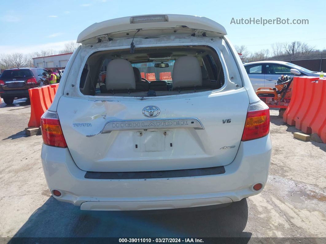 2008 Toyota Highlander Limited White vin: JTEES42A382082718