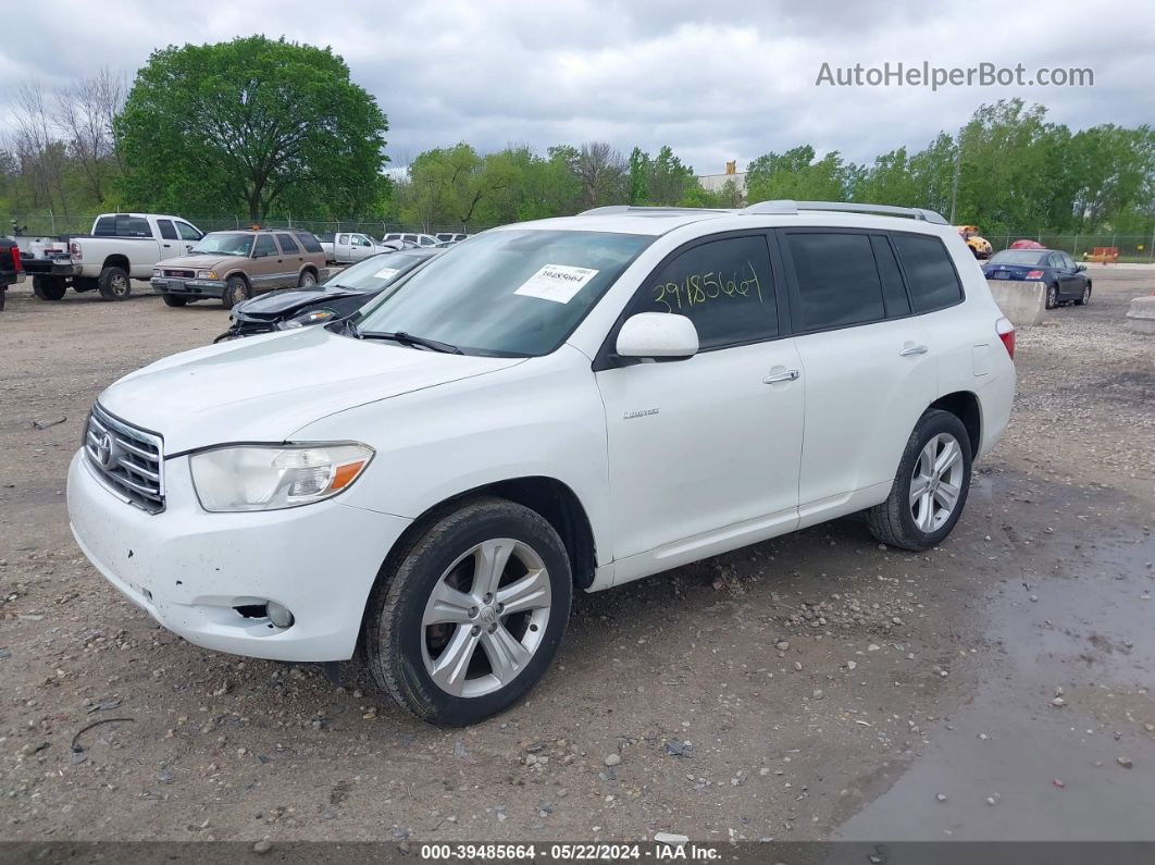 2008 Toyota Highlander Limited White vin: JTEES42A482074210