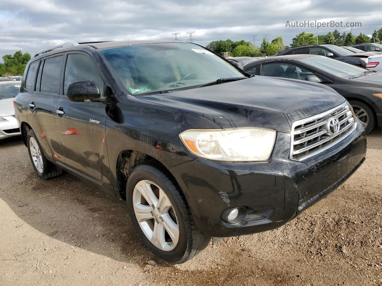 2008 Toyota Highlander Limited Black vin: JTEES42A482084767