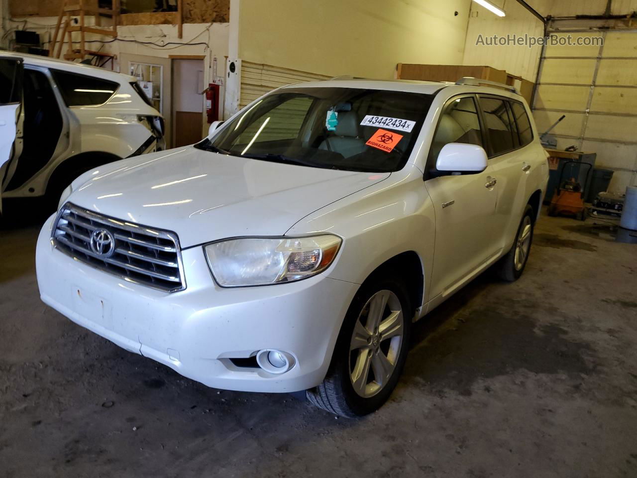 2008 Toyota Highlander Limited White vin: JTEES42A482087278